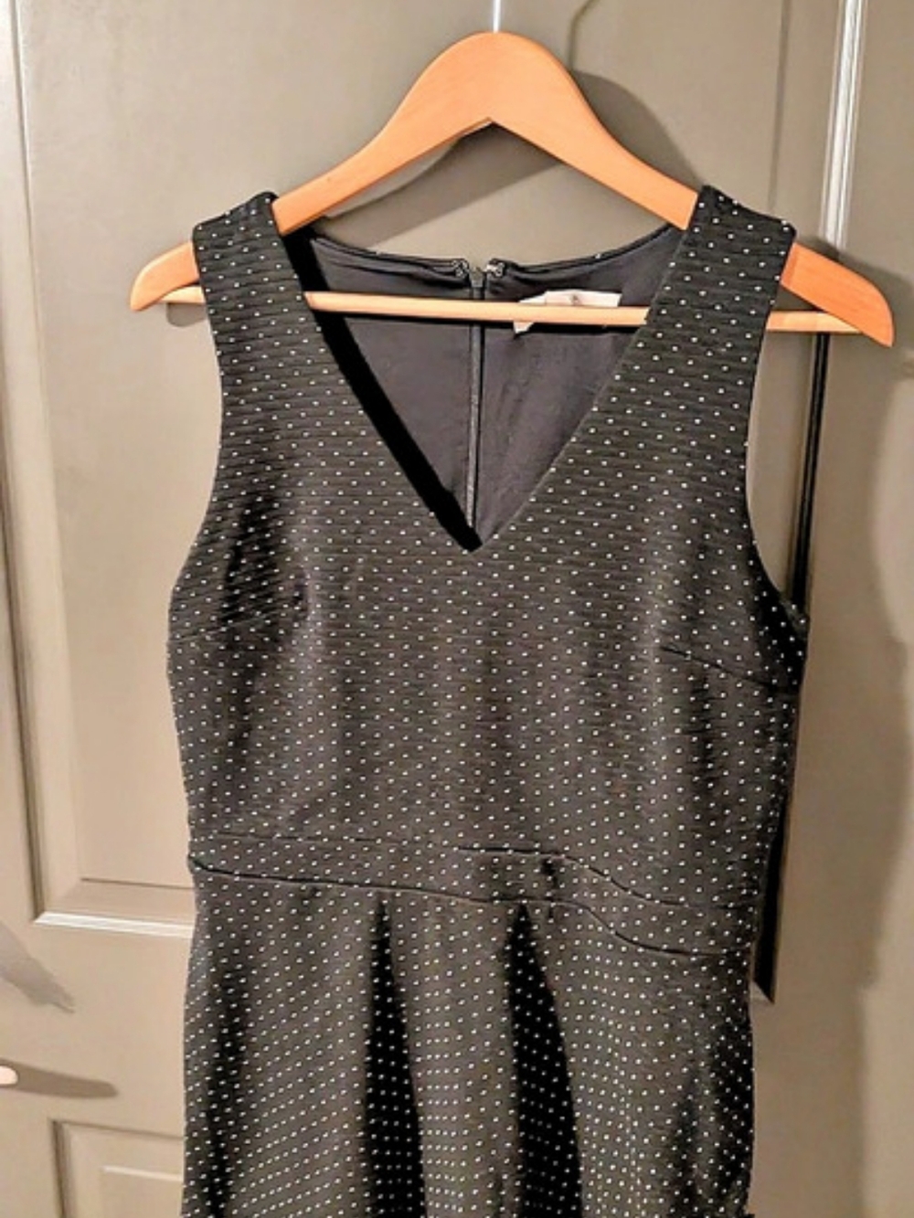 LOFT Polka Dot Mini Dress in Black & White Size 10 Like New